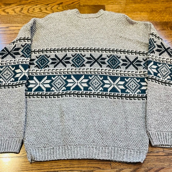 Vintage New Era Fair Isle Knit Sweater USA Made L - Picture 3 of 9